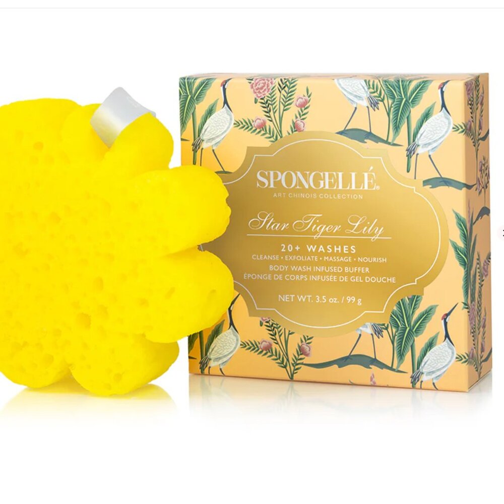 NEW Spongelle Star Tiger Lily | Boxed Flower Body Buffer Body Wash Sponge NIB
